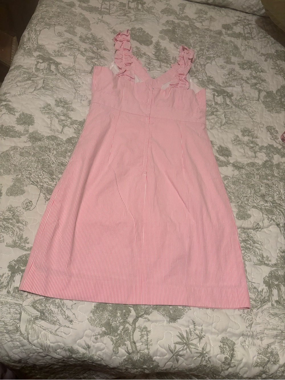 Lilly Pulitzer sz 8 Phoebe Pink White stripe Mini Dress Sundress seersucker - Picture 10 of 15